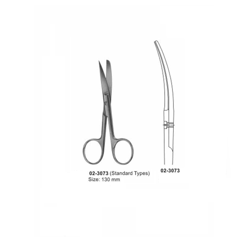 Surgical Operating Scissors Sharp-Blunt Curved 130 mm